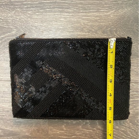 Gorgeous Vintage Carla Marchi Beaded Black Evening Clutch Handbag Purse - Picture 10 of 11